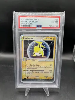 2003 POKEMON EX SANDSTORM #98 RAICHU EX-HOLO SANDSTORM PSA 6 EX - MT - Image 1