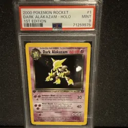 Pokemon TCG Team Rocket Dark Alakazam 1st Edition Holo 1/82 PSA 9 - Image 1