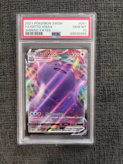 2021 Pokemon SWSH Ditto VMAX Shining Fates PSA 10 - Image 1
