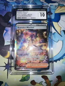 Pokemon Acerola’s Mischief 183/132 Secret Rare SIR CGC 10 Gem Mint Full Art Holo - Image 1