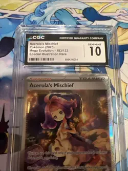 Pokemon Acerola’s Mischief 183/132 Secret Rare SIR CGC 10 Gem Mint Full Art Holo - Image 3