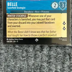 Disney Lorcana Winterspell Belle Snowfield Strategist 158/204 Super Rare NM/Mint - Image 4