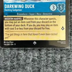 Disney Lorcana Winterspell Darkwing Duck Dashing Gadgeteer 150/204 Super Rare NM - Image 4