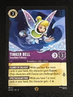 Disney Lorcana Winterspell Tinker Bell - Snowflake Collector 48/204 NM Legendary - Image 1
