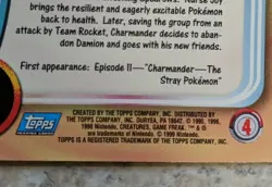 Pokemon 1999 Charmander #04 Topps Holo Card 1st Printing Blue Logo - Image 3
