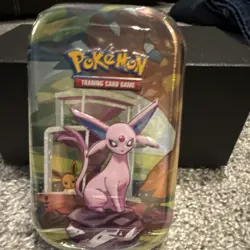 Pokemon Prismatic Evolutions Mini Tin Booster Espeon 2 Packs 10 Cards - Image 1