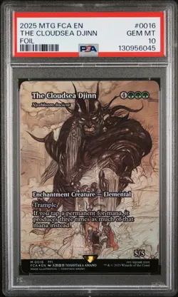 2025 MTG FINAL FANTASY THROUGH THE AGES FOIL #0016 THE CLOUDSEA DJINN PSA 10 - Image 1