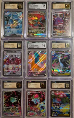 9x CGC 10 Pokemon Slabs Pristine Gem Mint Japanese SAR AR Promo Lot - Image 1
