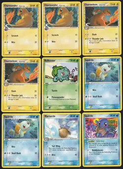 Pokemon EX Crystal Guardians Starter Bundle x9 Charmander Charmeleon Squirtle - Image 1