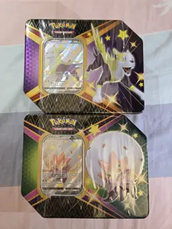 (Lot Of 2) Pokemon TCG Shining Fates V Tin Set - Eldegoss & Boltund - Image 1