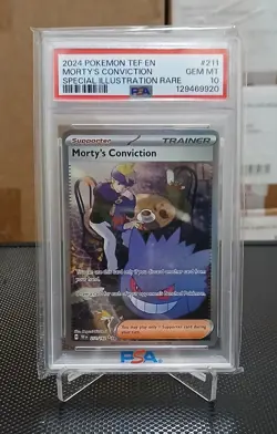 2024 POKEMON TEF EN-TEMPORAL FORCES #211 MORTY'S CONVICTION PSA 10 - Image 1