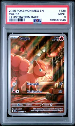 2025 POKEMON MEG EN-MEGA EVOLUTION ILLUSTRATION RARE #138 VULPIX PSA 9 - Image 1