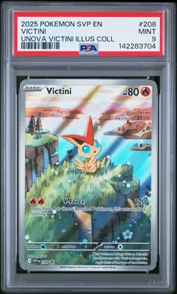 2025 POKEMON SVP EN-SV BLACK STAR PROMO #208 VICTINI PSA 9 - Image 1