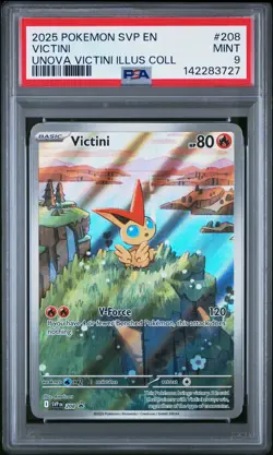 2025 POKEMON SVP EN-SV BLACK STAR PROMO #208 VICTINI PSA 9 - Image 1