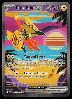 Tapu Koko ex 247/182 Holo Special Illustration Rare Paradox Rift Pokemon Card - Image 1