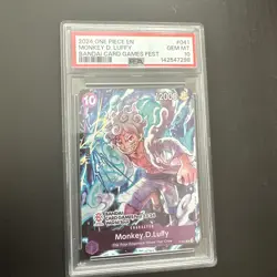 2024 ONE PIECE PROMOS BANDAI CARD GAMES FEST #041 MONKEY D. LUFFY PSA 10 - Image 1