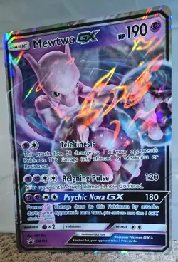Pokemon Card Mewtwo GX SM196 Ultra Rare Black Star Promo Jumbo - Image 1