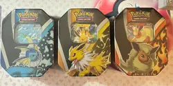 Pokemon Evolving Skies Eeveelution Tin Set – Flareon/Vaporeon/Jolteon - Sealed - Image 1