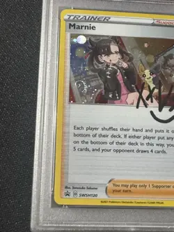 2021 Pokemon Marnie Holo SWIRL 120 Promo PSA 9 Premium Trainer Collection - Image 2