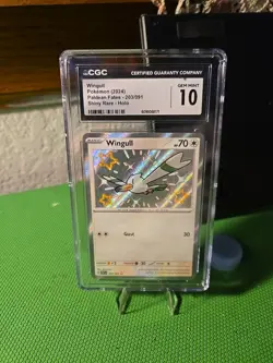2024 Pokemon Cgc Gem Mint 10 Wingull Paldean Fates-203/091 Shiny Rare - Image 1