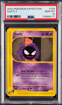 2002 POKEMON EXPEDITION #109 GASTLY PSA 10 - Image 1