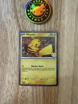 Pikachu + Coin 051/162 Stamped 2026 Pokemon Day 30th Anniversary Holo - Image 1
