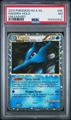 2010 POKEMON HEARTGOLD KINGDRA PRIME #85 ULTRA RARE PSA 7 NM #104932832 - Image 1