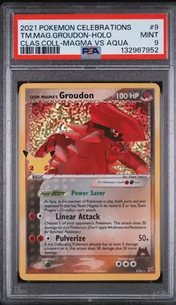 2021 POKEMON CELEBRATIONS TEAM MAGMAS GROUDON CLASSIC COLLECTION 9/95 PSA 9 - Image 1