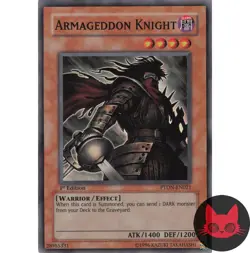 Yugioh Armageddon Knight PTDN-EN021 Super Rare 1st Edition NM - Image 1