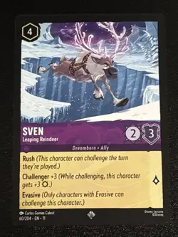 Disney Lorcana Winterspell Sven - Leaping Reindeer 60/204 NM Super Rare - Image 1