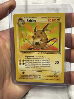 Raichu 29/62 Fossil Non Holo Rare Pokemon TCG Cards WOTC Vintage Nintendo LP - Image 1