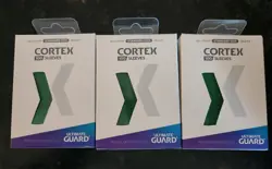 100 ULTIMATE GUARD CORTEX GREEN GLOSS STANDARD SIZE Card SLEEVES X 3 - Image 1