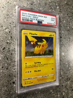 Pokemon TCG Cards Pikachu SWSH039 Holo Promo PSA 9 MINT - Image 3