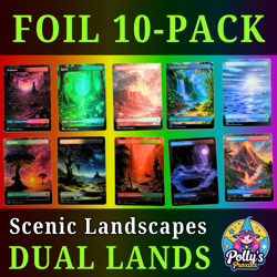Dual Lands Set 10-Pack FOIL Proxy Cards FANTASY Style Art - Image 1