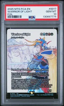 2025 MTG FINAL FANTASY THROUGH THE AGES FOIL #0017 WARRIOR OF LIGHT PSA 10 - Image 1