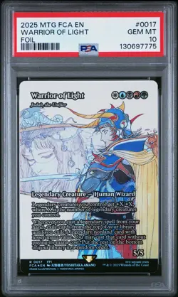 2025 MTG FINAL FANTASY THROUGH THE AGES FOIL #0017 WARRIOR OF LIGHT PSA 10 - Image 1