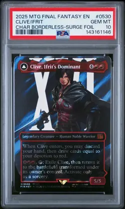PSA 10 Magic MTG Clive, Ifrit's Dominant #0530 Surge Foil GEM MINT Final Fantasy - Image 2
