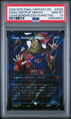 PSA 10 MTG FINAL FANTASY BORDERLESS-SURGE FOIL GOGO, MASTER OF MIMICRY 0522 - Image 1