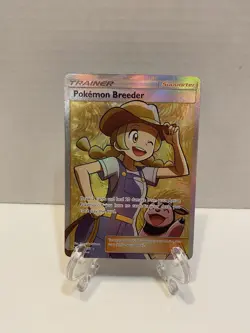 Pokemon Breeder 73/73 Shining Legends Holo Full Art Trainer Pokemon TCG Card - Image 1