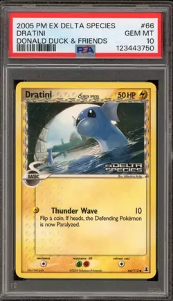 Pokemon Dratini EX Delta Species Donald Duck & Friends #66 PSA 10 Gem Mint - Image 1