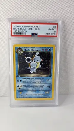 2000 Pokemon Rocket #3 Dark Blastoise Holo 1st Edition PSA 8 Cert# 121556013 - Image 1