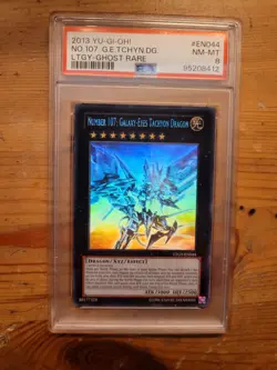 Yugioh PSA 8 2013 Number 107: Galaxy Eyes Tachyon Dragon LTGY-EN044 Ghost Rare - Image 1