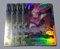 X4 One Piece Card Game Jewelry Bonney OP08-105 Two Legends SR English Playset - Image 1