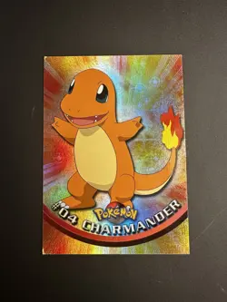 Topps Charmander #4 Rainbow Holo Pokemon 2000 Animation Series 1 Blue Label MP - Image 1