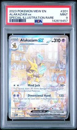 2023 POKEMON MEW EN-151 201 ALAKAZAM EX SPECIAL ILLUSTRATION RARE PSA 9 MINT - Image 1
