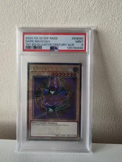 YuGiOh! Dark Magician - RA03-EN080 - Quarter Century Secret Rare - PSA 9 - Image 1