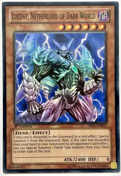 PRIO-EN031 Lucent, Netherlord of Dark World - Super Rare 1st Ed Lightly Played - Image 1