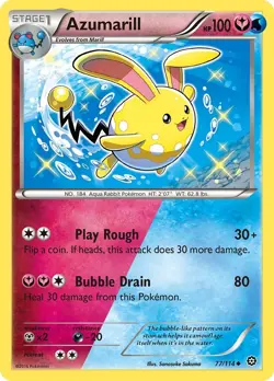 Azumarill 77/114 Uncommon XY - Steam Siege Pokemon Card - Image 1