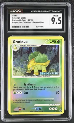 CGC 9.5 Grotle D&P 49/130 Burger King Reverse Holo Stamped Pokemon Card - Image 1
