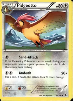Pidgeotto 76/106 Uncommon XY Flashfire Pokemon - Image 1